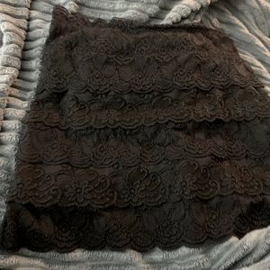 Silence + Noise layered lace black mini skirt M